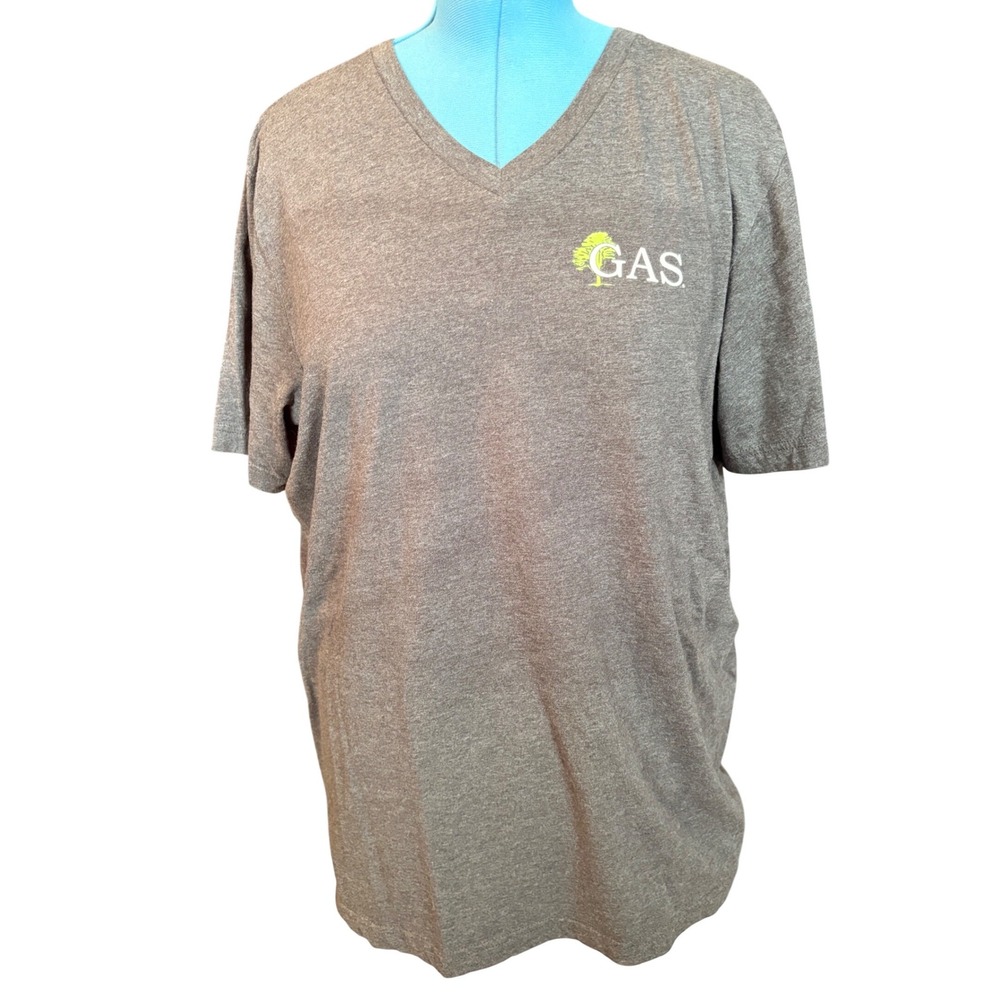 GAS‎ Powering the Universe Astronaut Moon Graphic V-Neck T-Shirt Grey Mens XL